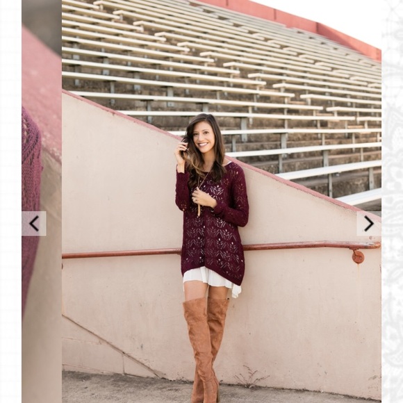 Grace and Lace Pointelle Sweater - Picture 3 of 5